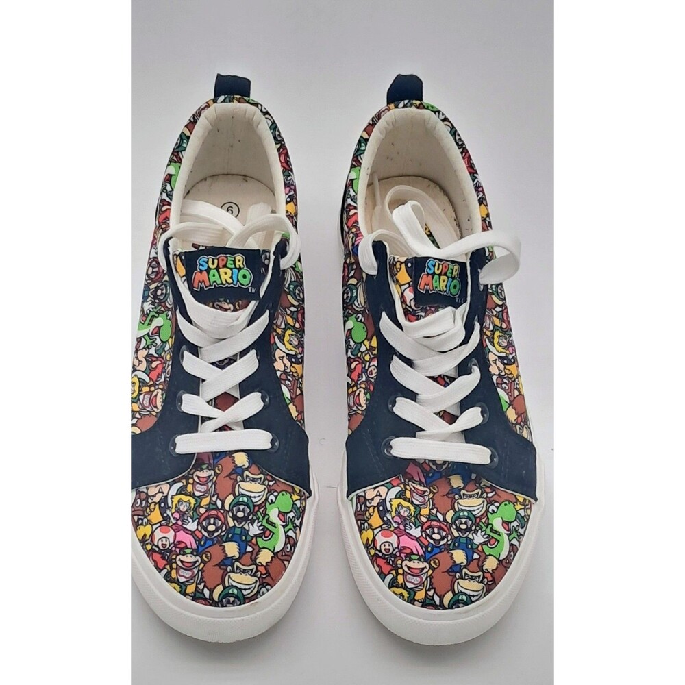 Nintendo Super Mario Bros Shoes Size 6 Ground Up Canvas Sneakers